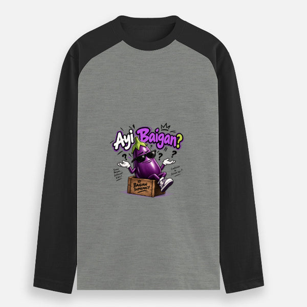 Unisex raglan t-shirt with contrast color sleeves and crew neck