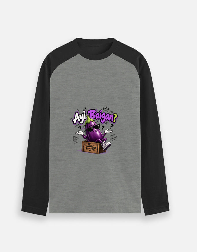 Unisex raglan t-shirt with contrast color sleeves and crew neck