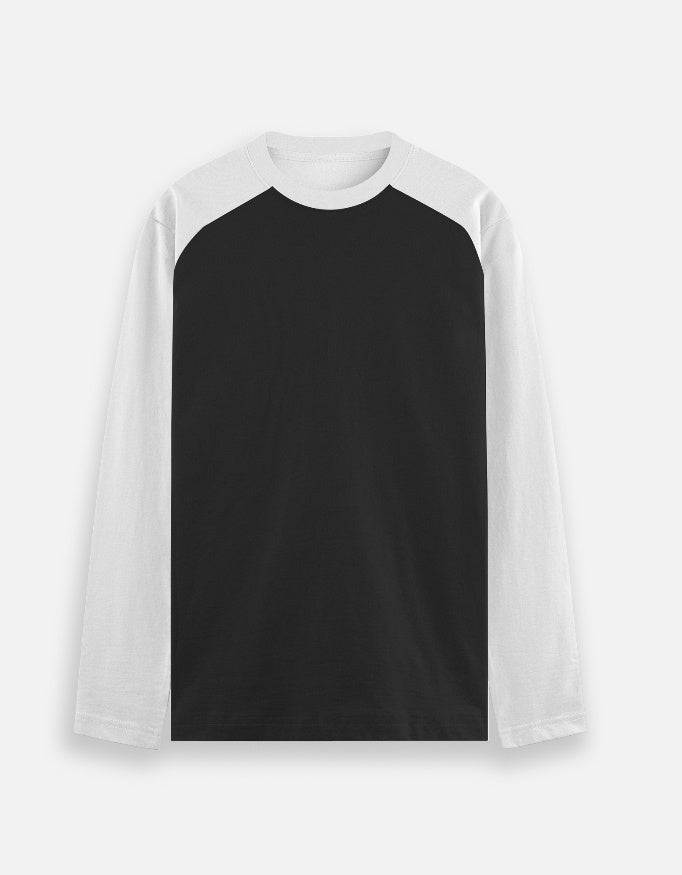 Unisex raglan t-shirt in burgundy with contrast white sleeves