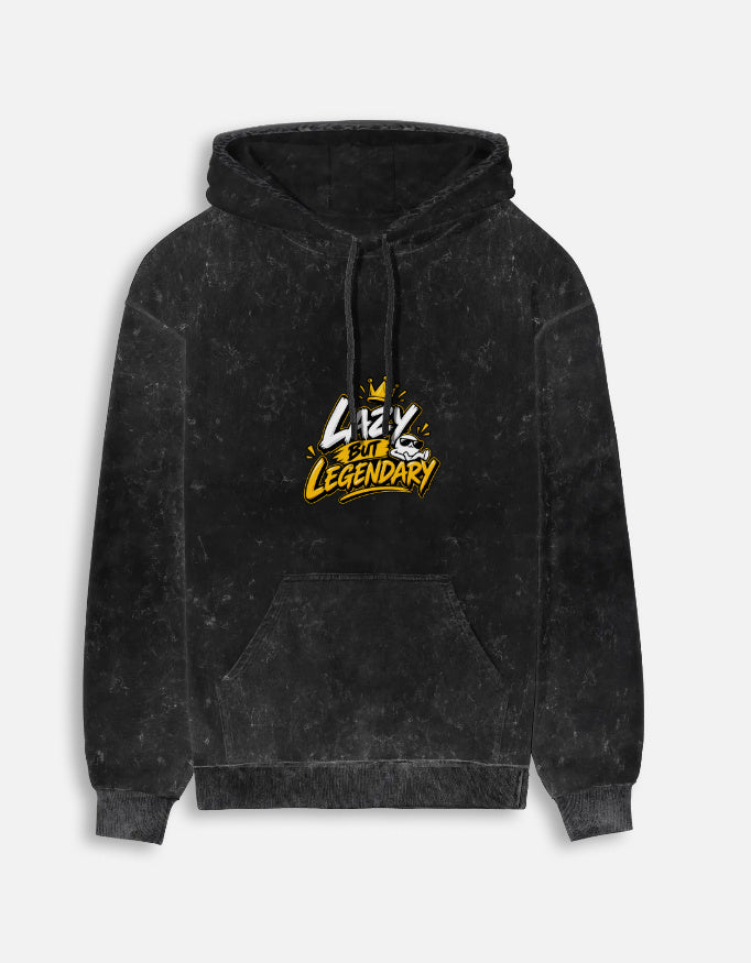 Unisex acid washed hoodie with faded finish and kangaroo pocket