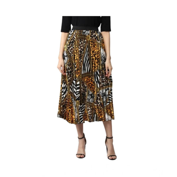 Women's Satin Pleated Elasticated Skirt – Multicolor