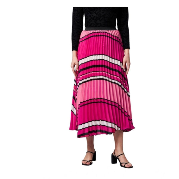 Women's Satin Pleated Elasticated Skirt – Pink